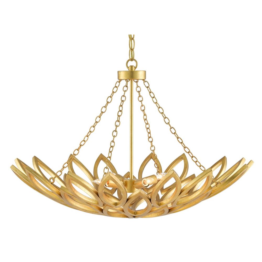Currey & Company 9000-0565 Allemande Gold Chandelier in Contemporary Gold Leaf