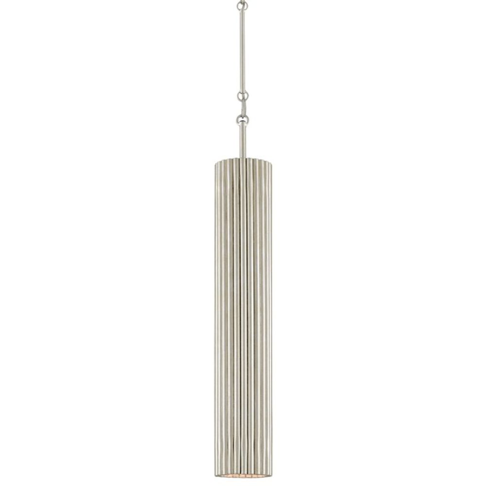 Currey & Company 9000-0628 Penfold Silver Pendant in Contemporary Silver Leaf/Painted Contemporary Silver