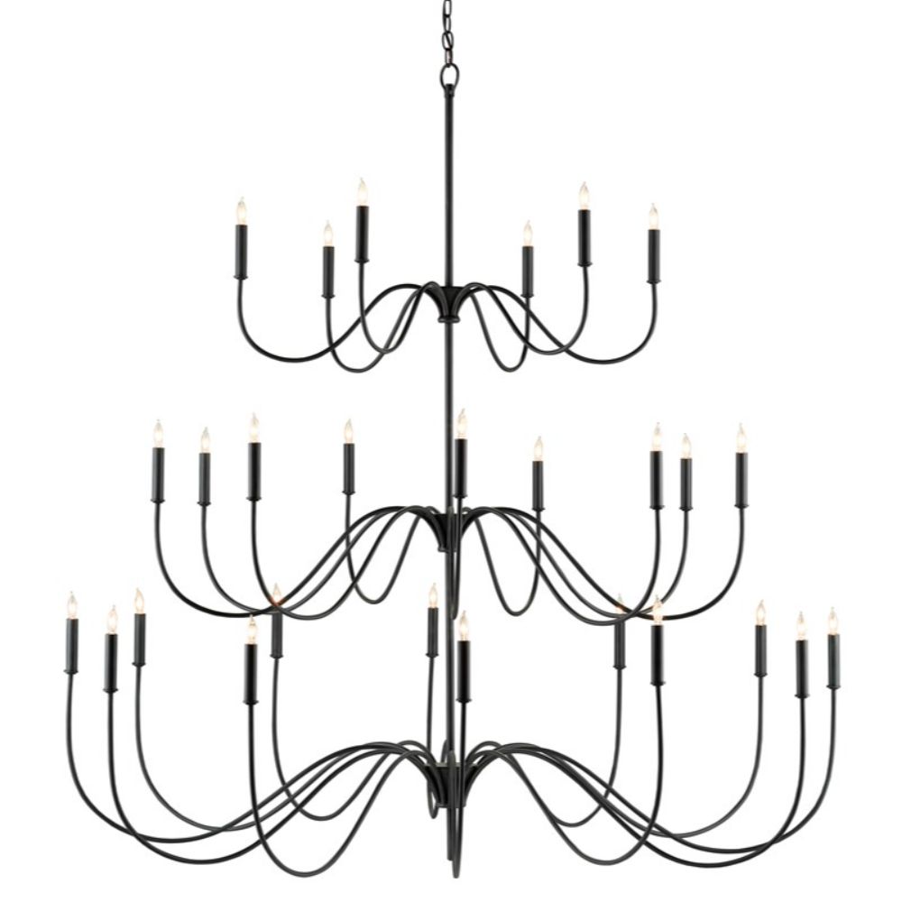 Currey & Company 9000-0655 Tirrell Large Chandelier in Antique Black