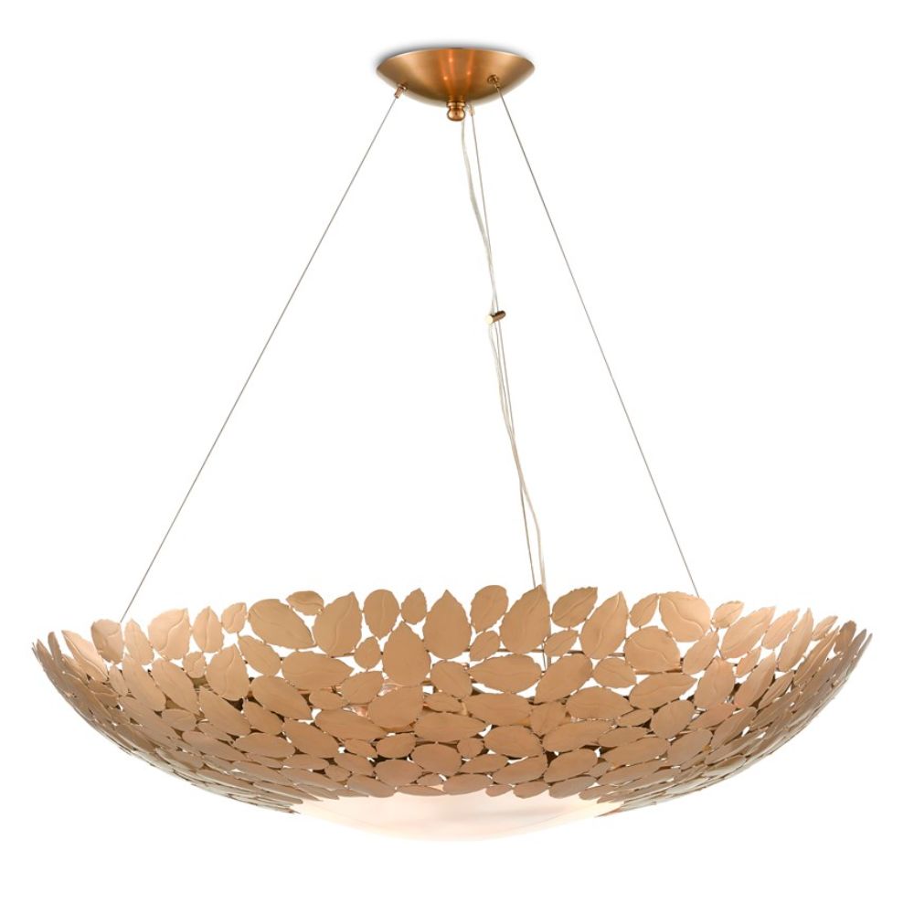 Currey & Company 9000-0762 Protean Chandelier in Antique Brass/Frosted Glass