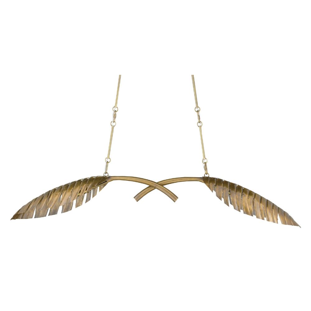 Currey & Company 9000-0765 Tropical Wings Chandelier in Antique Brass