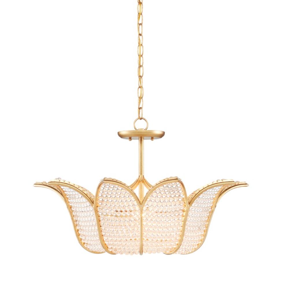 Currey & Company 9000-0776 Bebe Chandelier in Contemporary Gold Leaf/Clear