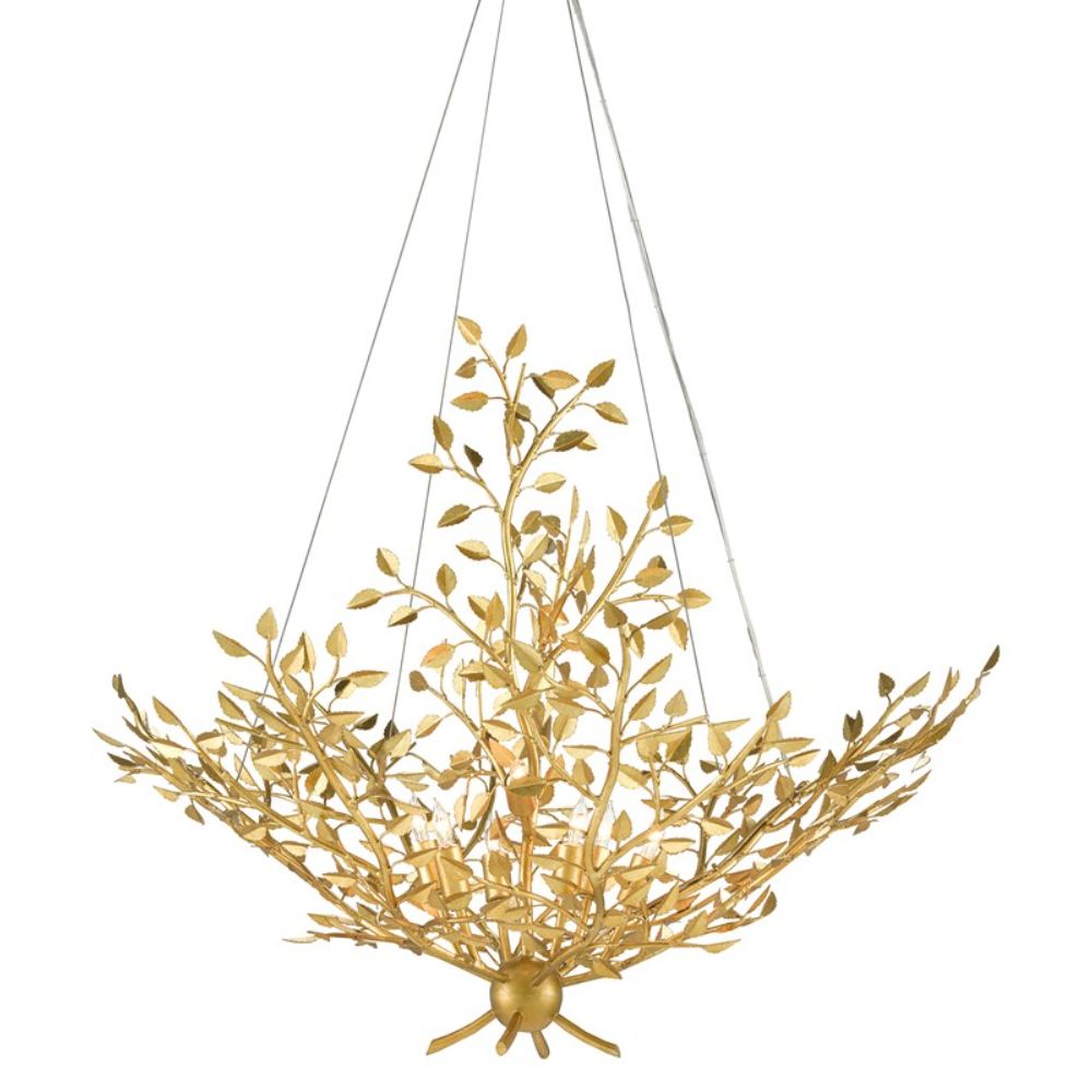 Currey & Company 9000-0778 Huckleberry Chandelier in Contemporary Gold Leaf