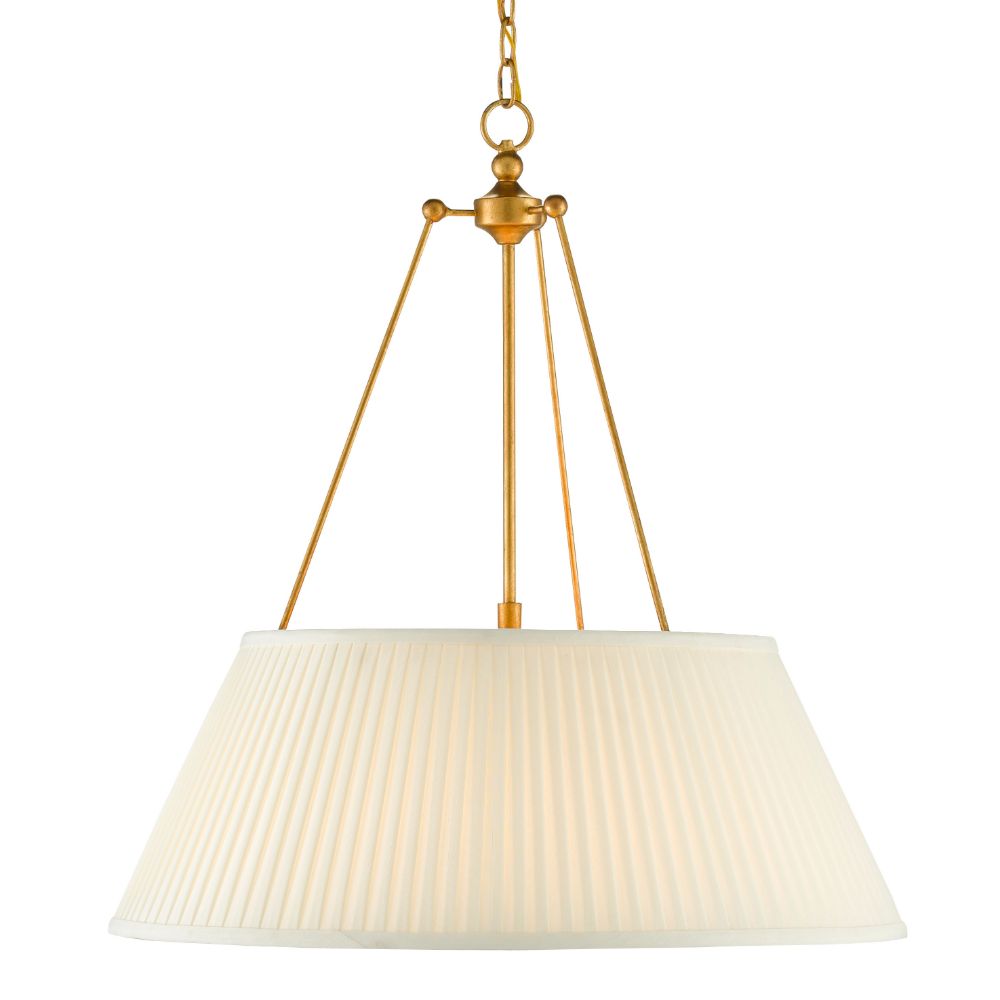 Currey & Company 9000-0793 Lytham Pendant in Antique Gold Leaf/White