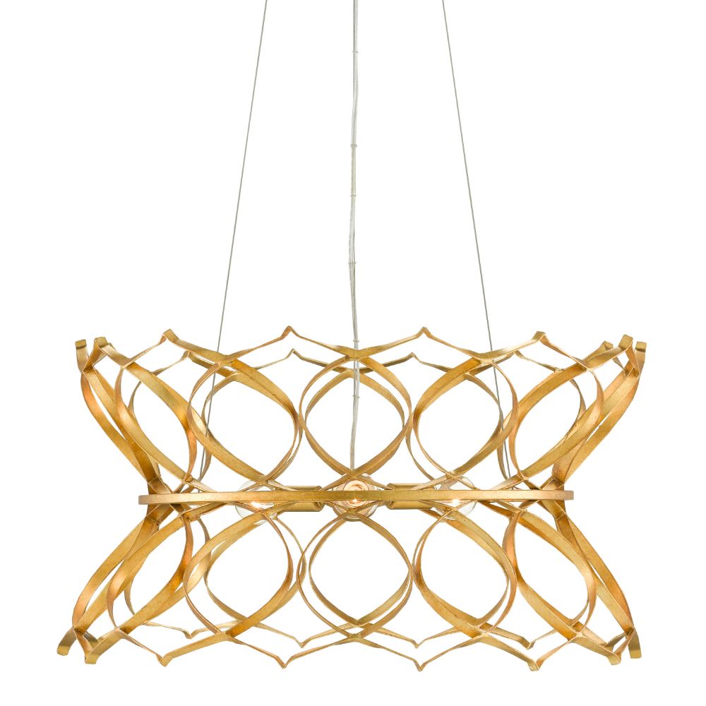 Currey & Company 9000-0799 Clelia Chandelier in Contemporary Gold Leaf