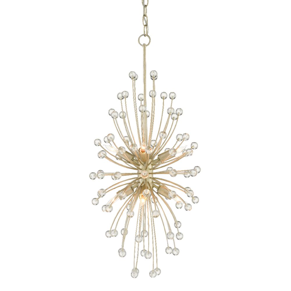 Currey & Company 9000-0814 Chrysalis Chandelier in Contemporary Silver Leaf/Clear