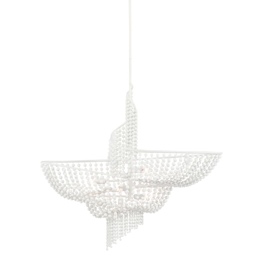 Currey & Company 9000-0839 Neptune Chandelier in Gesso White Paint