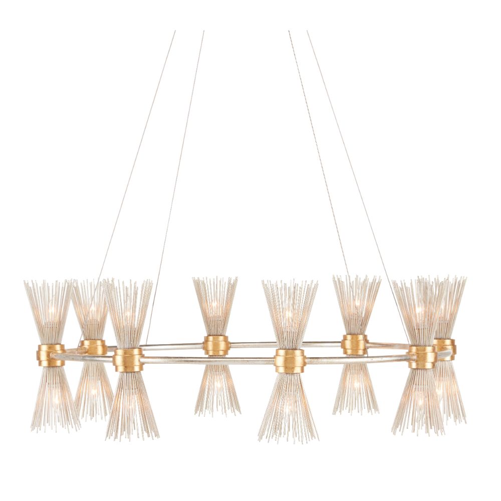 Currey & Company 9000-0842 Novatude Chandelier in Contemporary Gold Leaf / Contemporary Silver Leaf