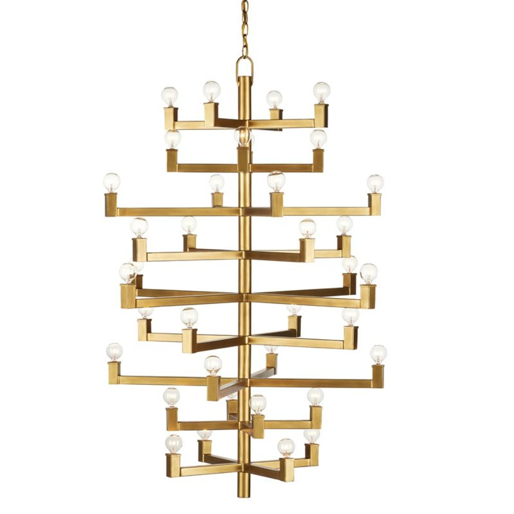 Currey & Company 9000-0919 Andre Large Chandelier in Brass