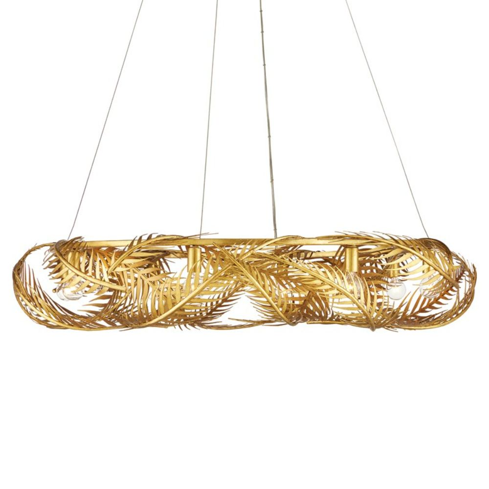 Currey & Company 9000-0937 Queenbee Palm Ring Chandelier in Contemporary Gold Leaf/Painted Contemporary Gold