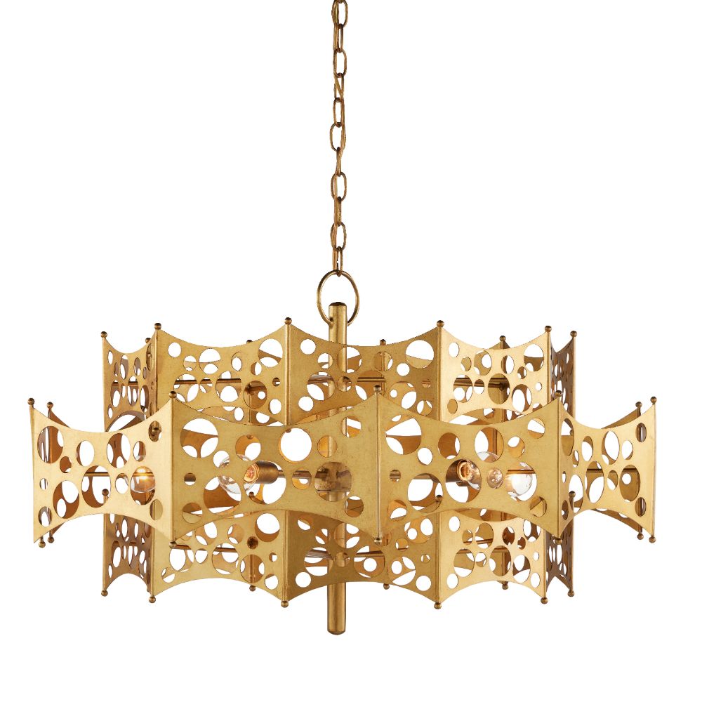 Currey & Company 9000-0971 Emmental Chandelier in Contemporary Gold Leaf