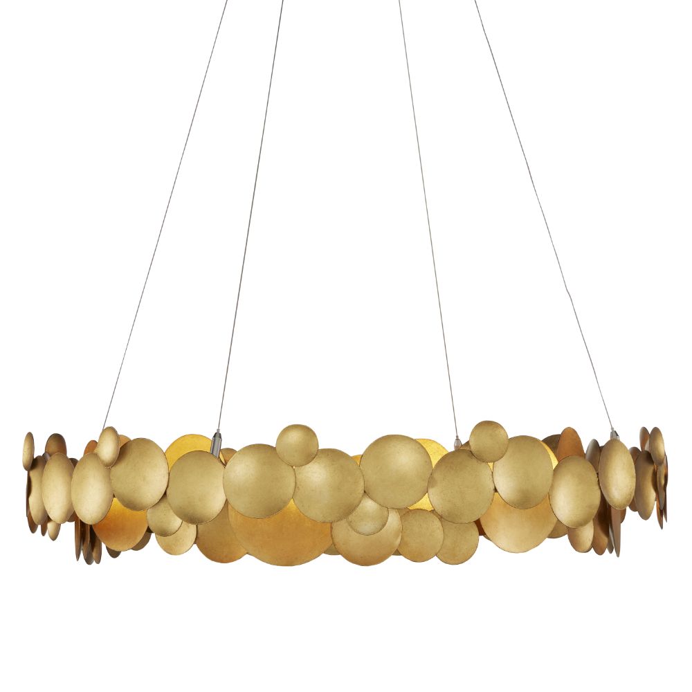 Currey & Company 9000-0972 Lavengro Chandelier in Contemporary Gold Leaf/White
