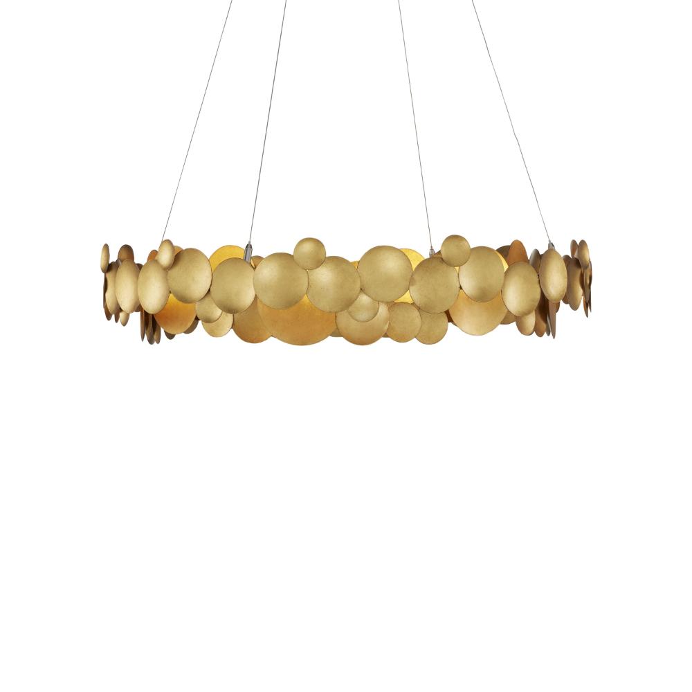Currey & Company 9000-0972 Lavengro Chandelier in Contemporary Gold Leaf/White