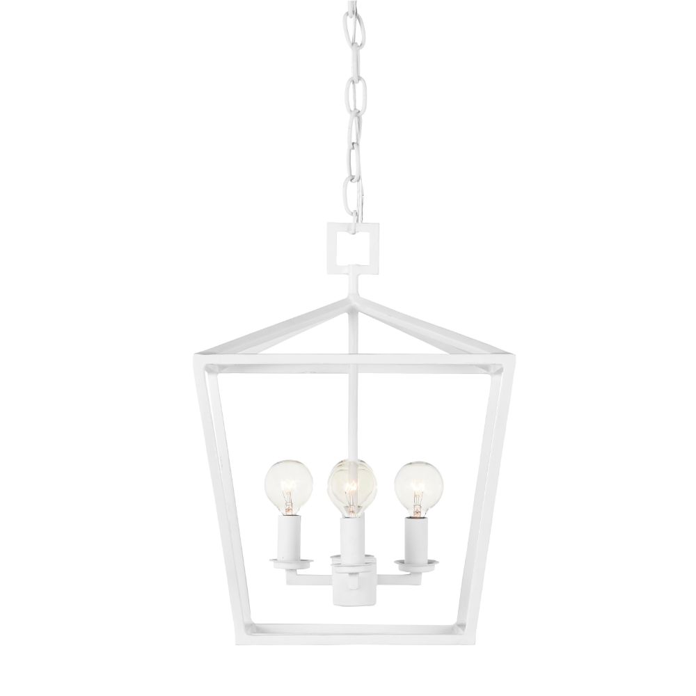 Currey & Company 9000-0978 Denison White Small Chandelier in Gesso White