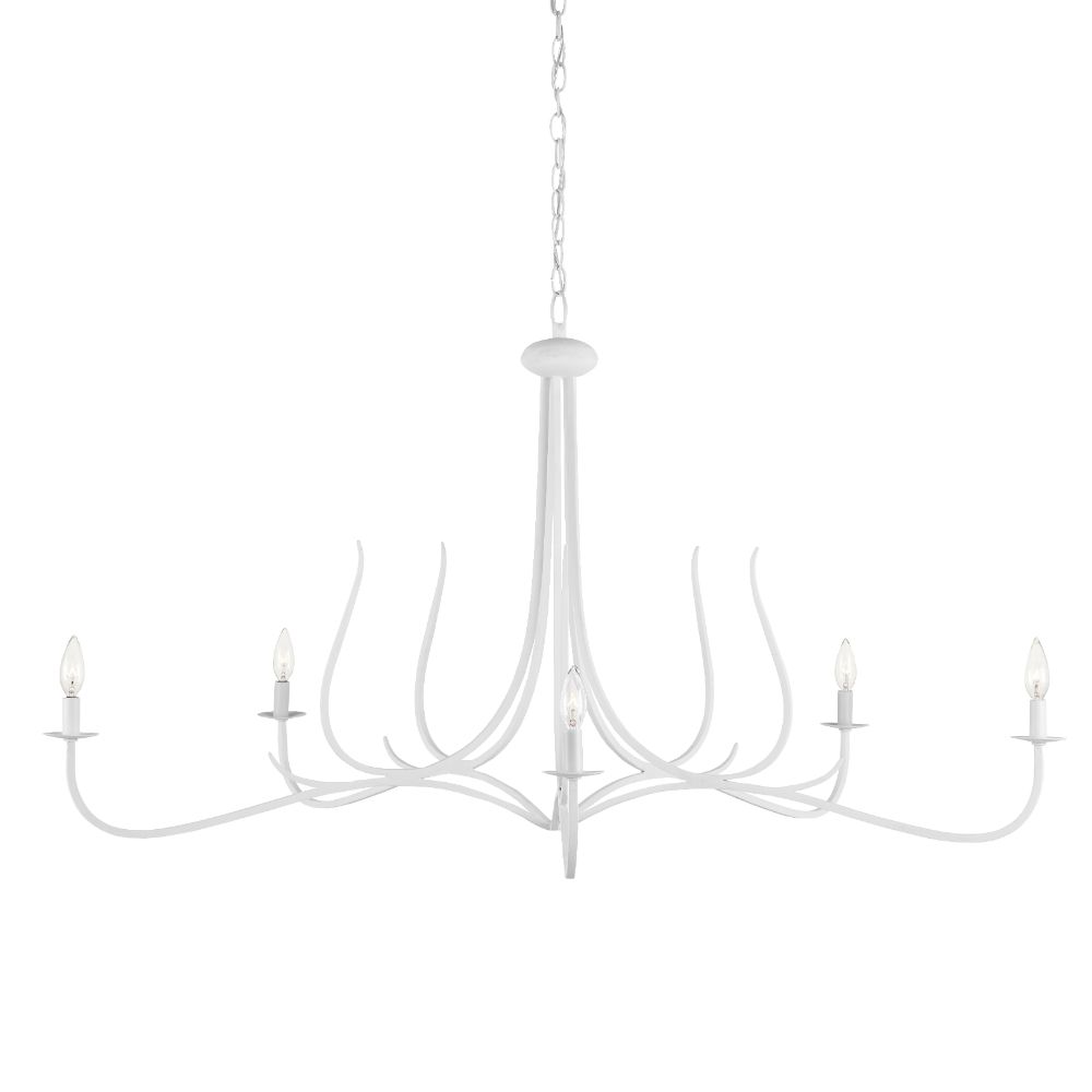 Currey & Company 9000-0989 Passion Chandelier in Gesso White/Painted Gesso White