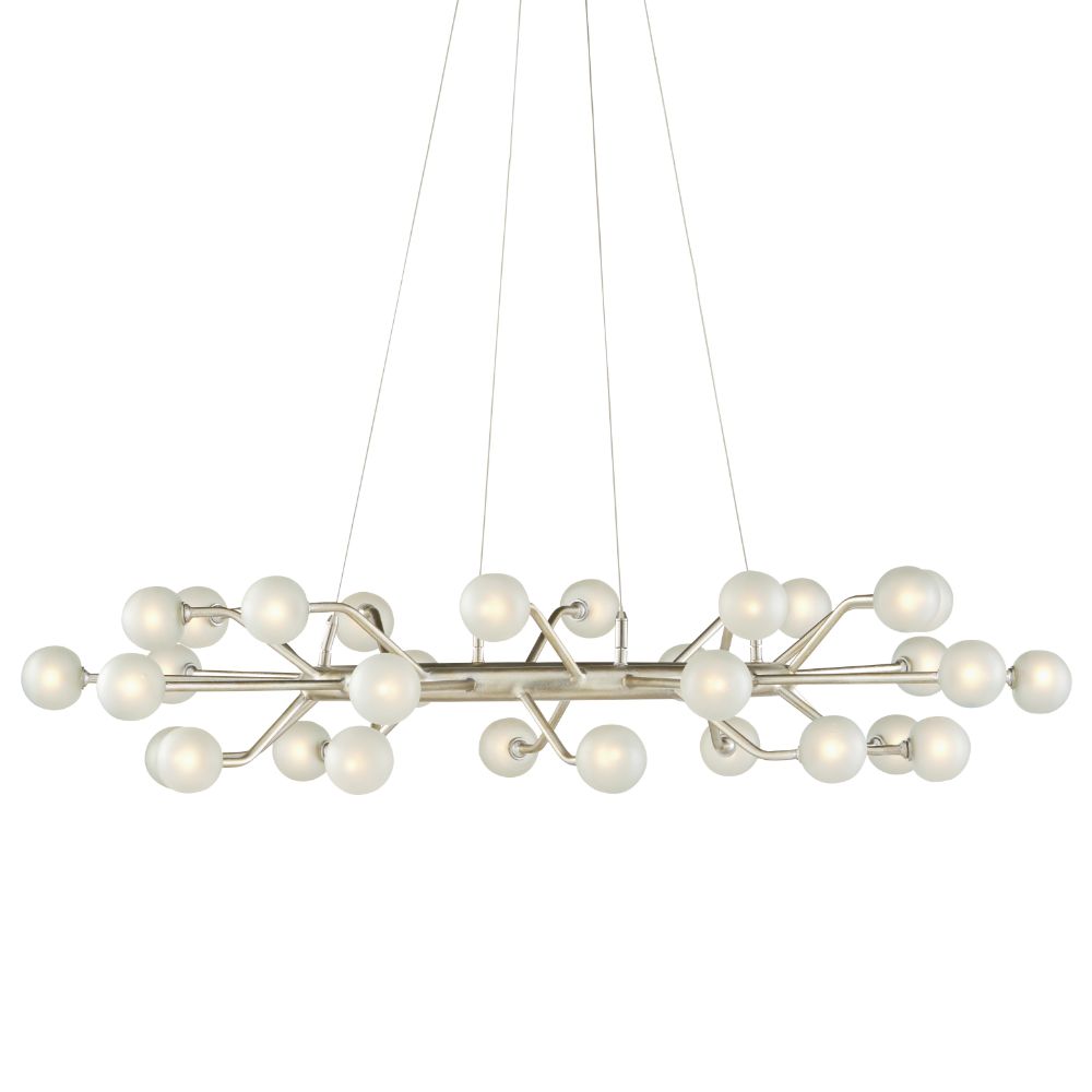 Currey & Company 9000-0996 Chaldea Chandelier in Contemporary Silver Leaf/Frosted