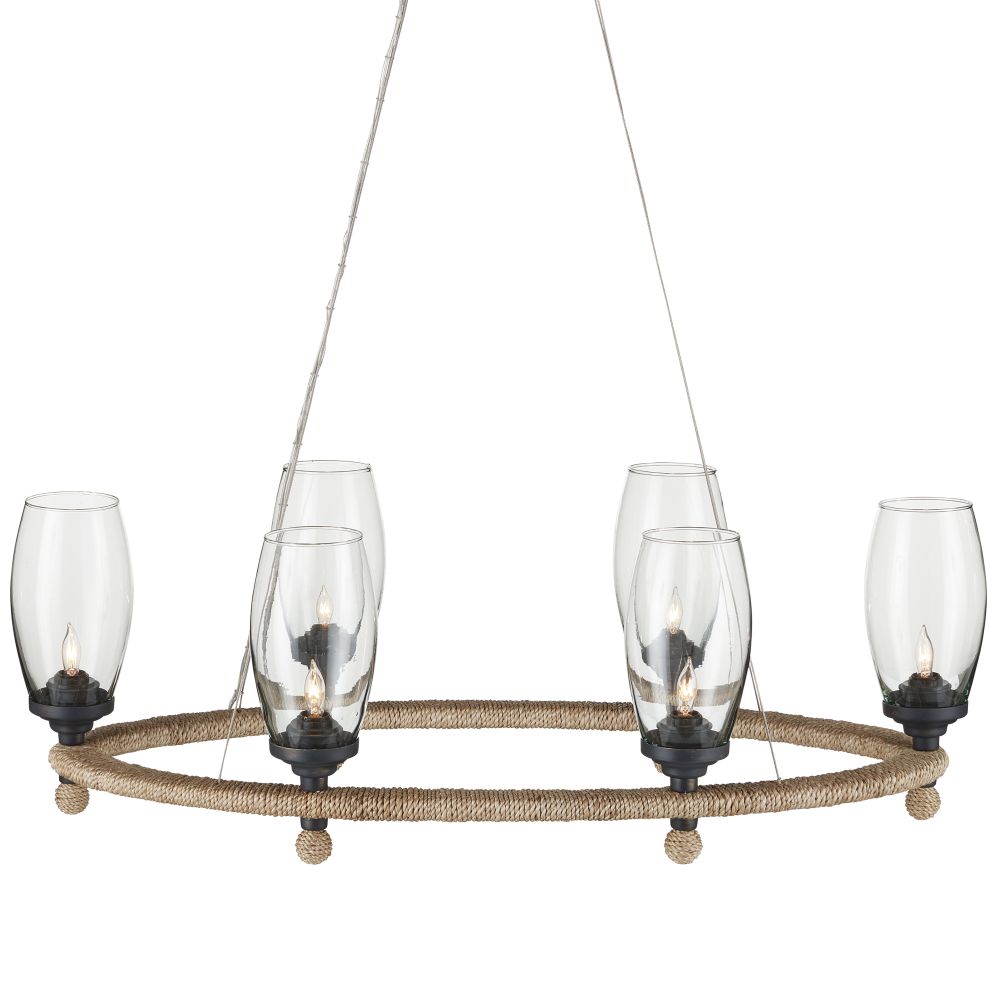 Currey and Company 9000-1086 Hightider Glass Oval Chandelier