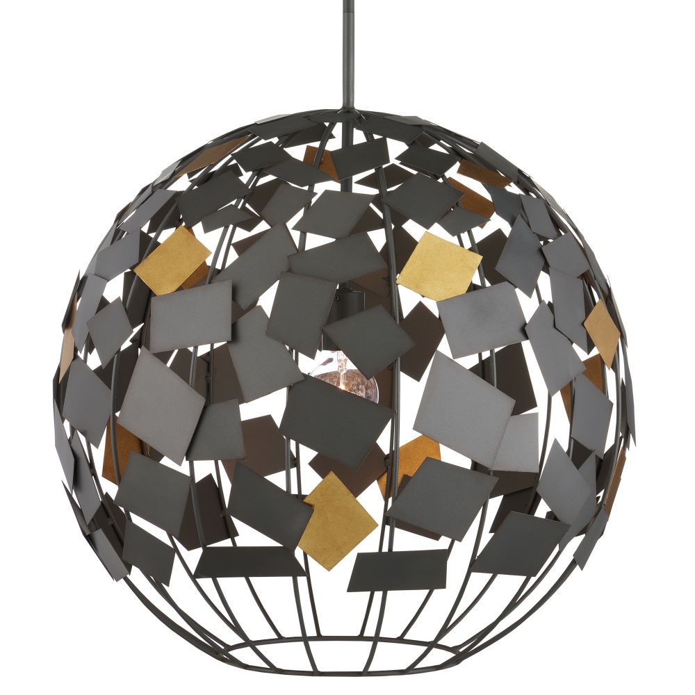Currey and Company 9000-1089 Moon Night Gray & Gold Orb Chandelier
