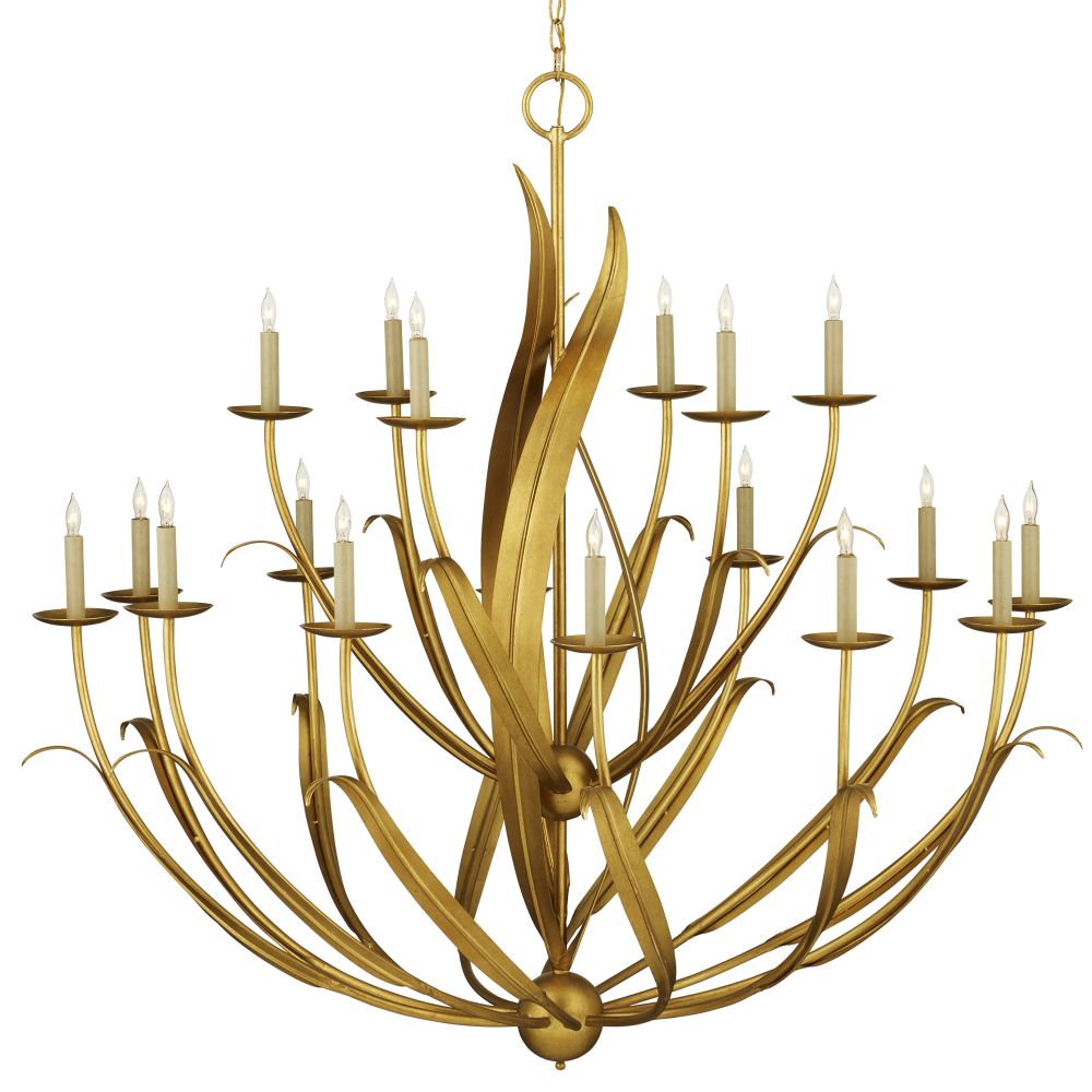 Currey and Company 9000-1107 Menefee Large Gold Chandelier