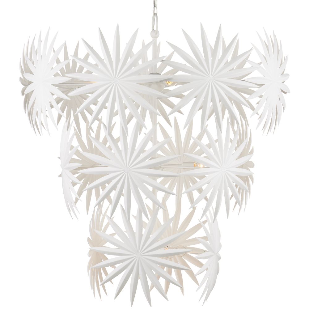 Currey and Company 9000-1114 Bismarkia Large White Chandelier