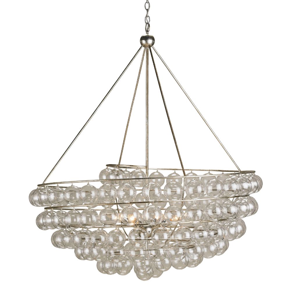 Currey & Company 9002 Stratosphere Chandelier in Contemporary Silver Leaf