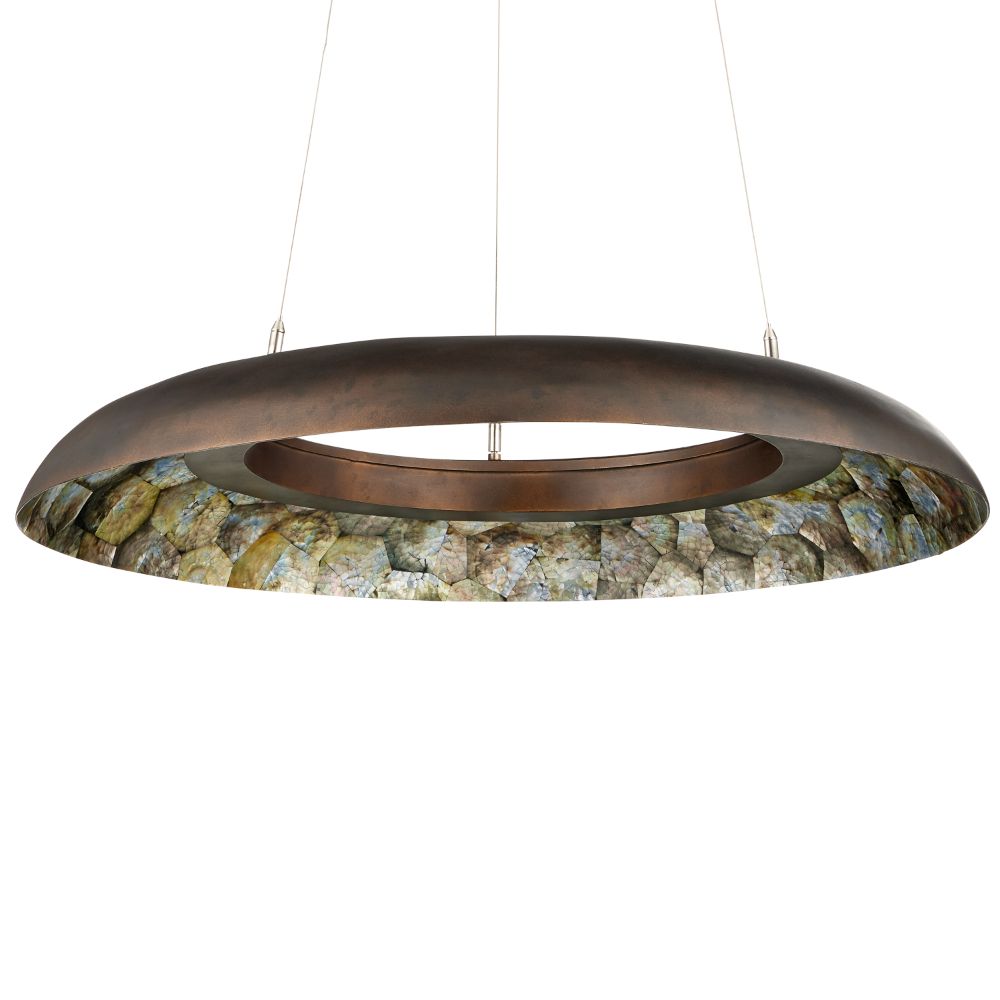 Currey & Company 9000-1146 Tairagai Chandelier in Natural/Bronze Gold