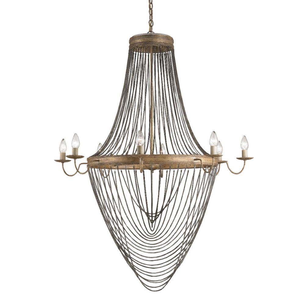 Currey & Company 9412 Lucien Chandelier in French Gold Leaf/Iron
