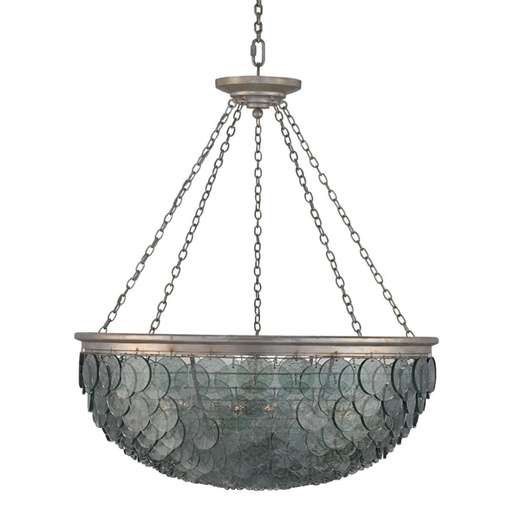 Currey & Company 9511 Quorum Large Chandelier in Silver Leaf