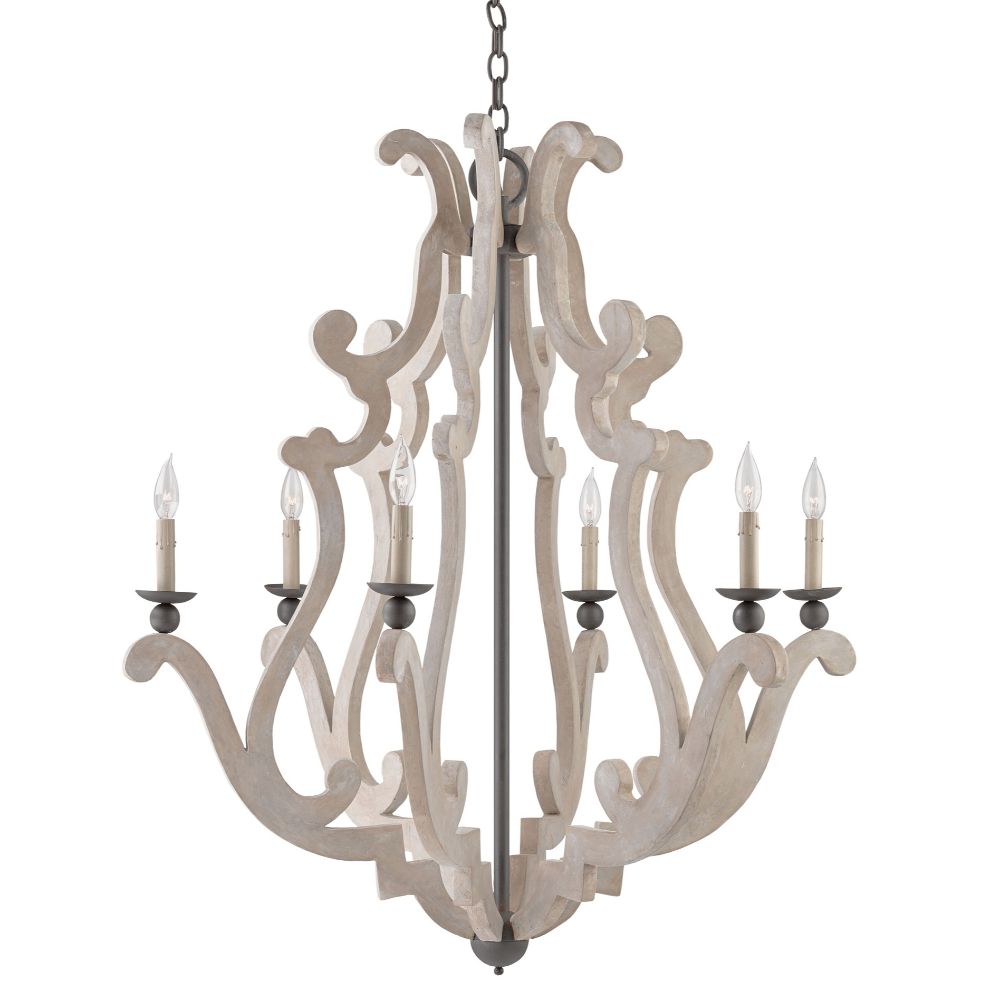 Currey & Company 9636 Durand Chandelier in Portland/Old Iron