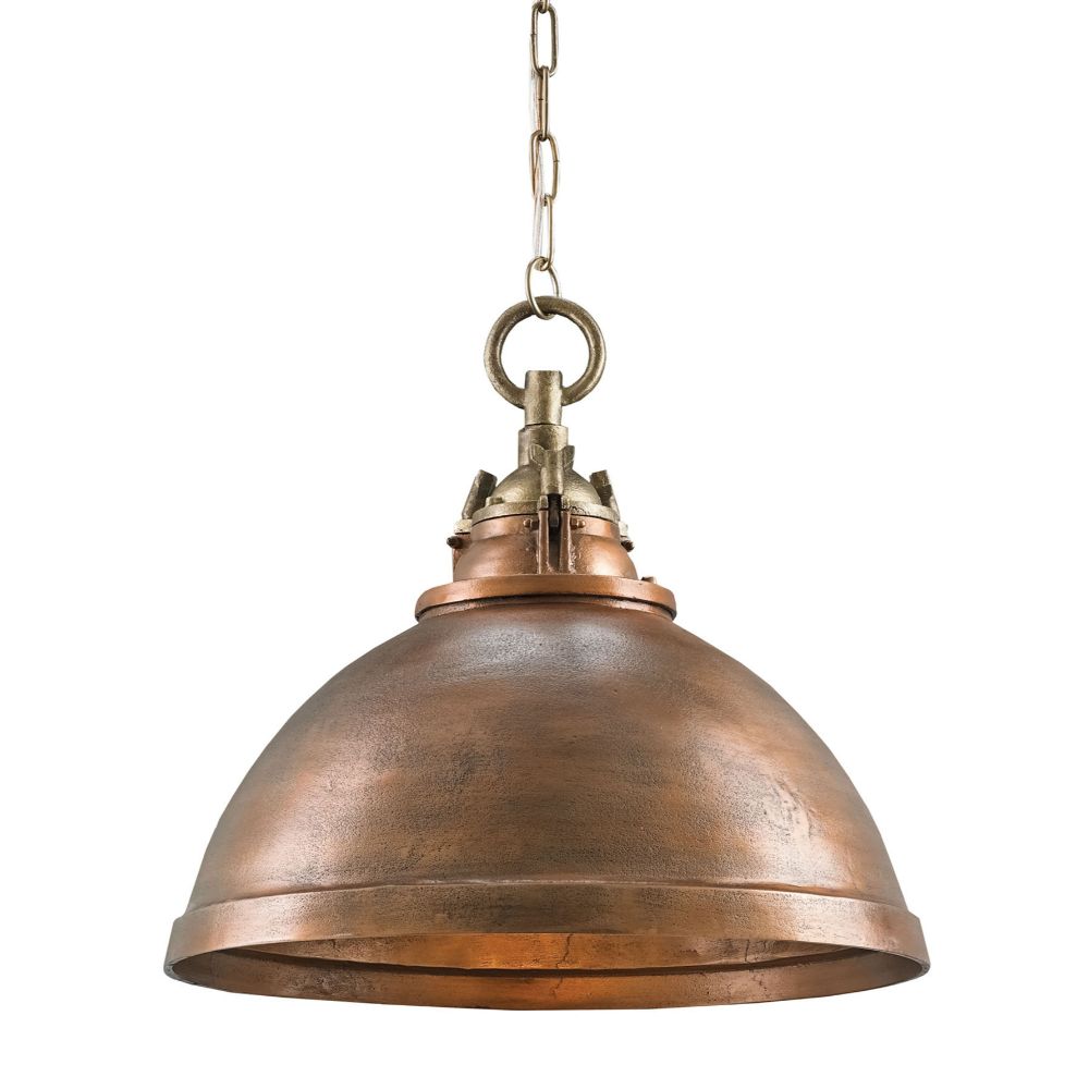 Currey & Company 9857 Admiral Pendant in Copper/Antique Brass