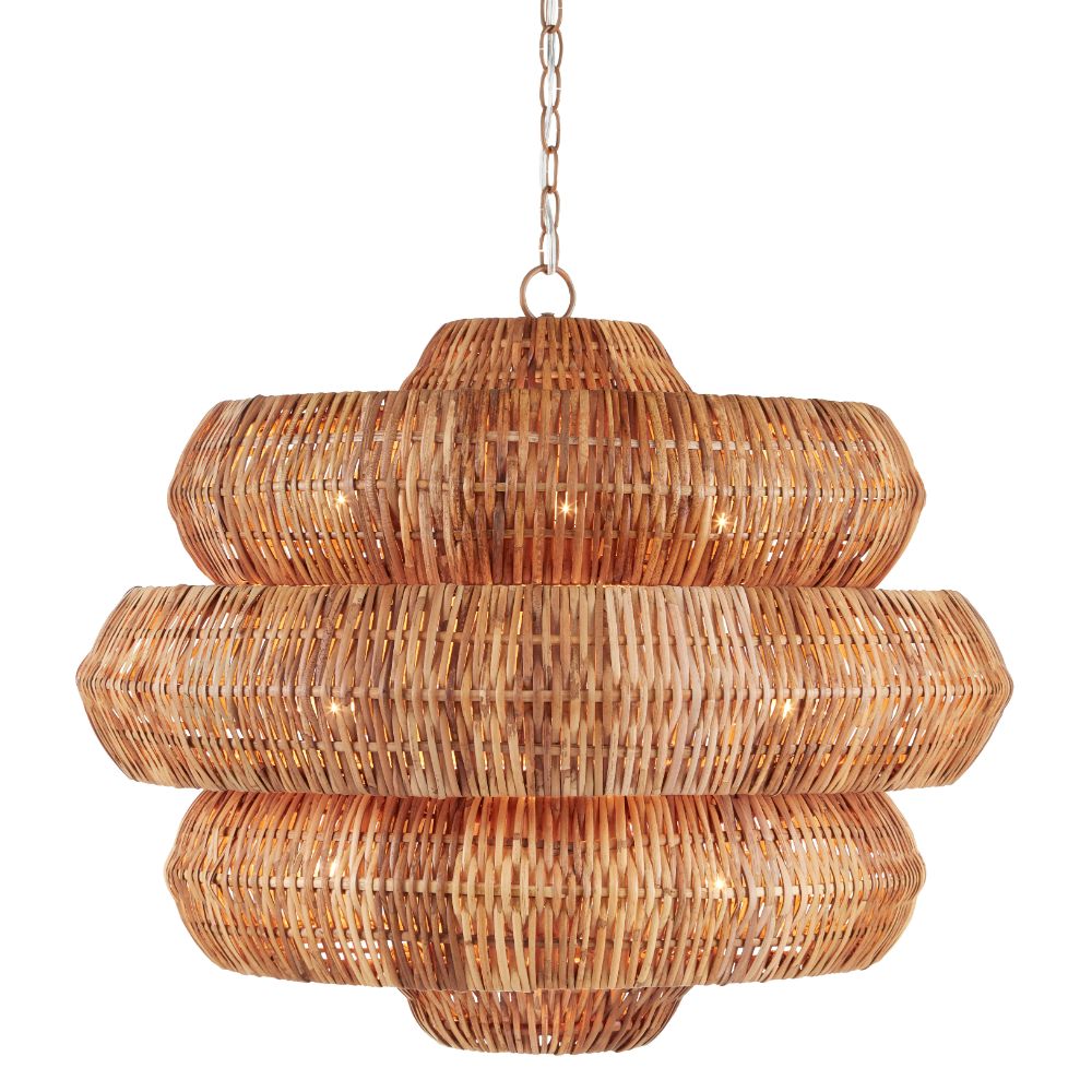 Currey & Company 9859 Antibes Chandelier in Khaki/Natural