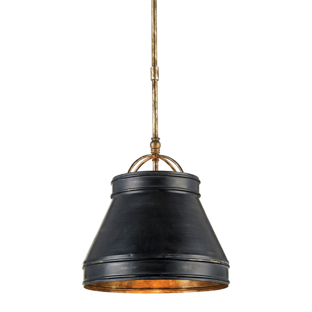 Currey & Company 9868 Lumley Black Pendant in French Black/Pyrite Bronze