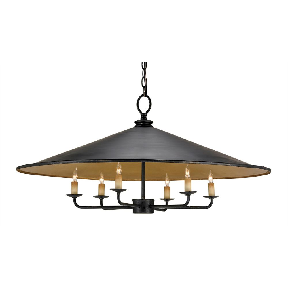 Currey & Company 9873 Brussels Chandelier in French Black/Contemporary Gold