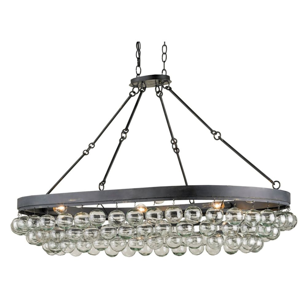 Currey & Company 9888 Balthazar Oval Chandelier in French Black