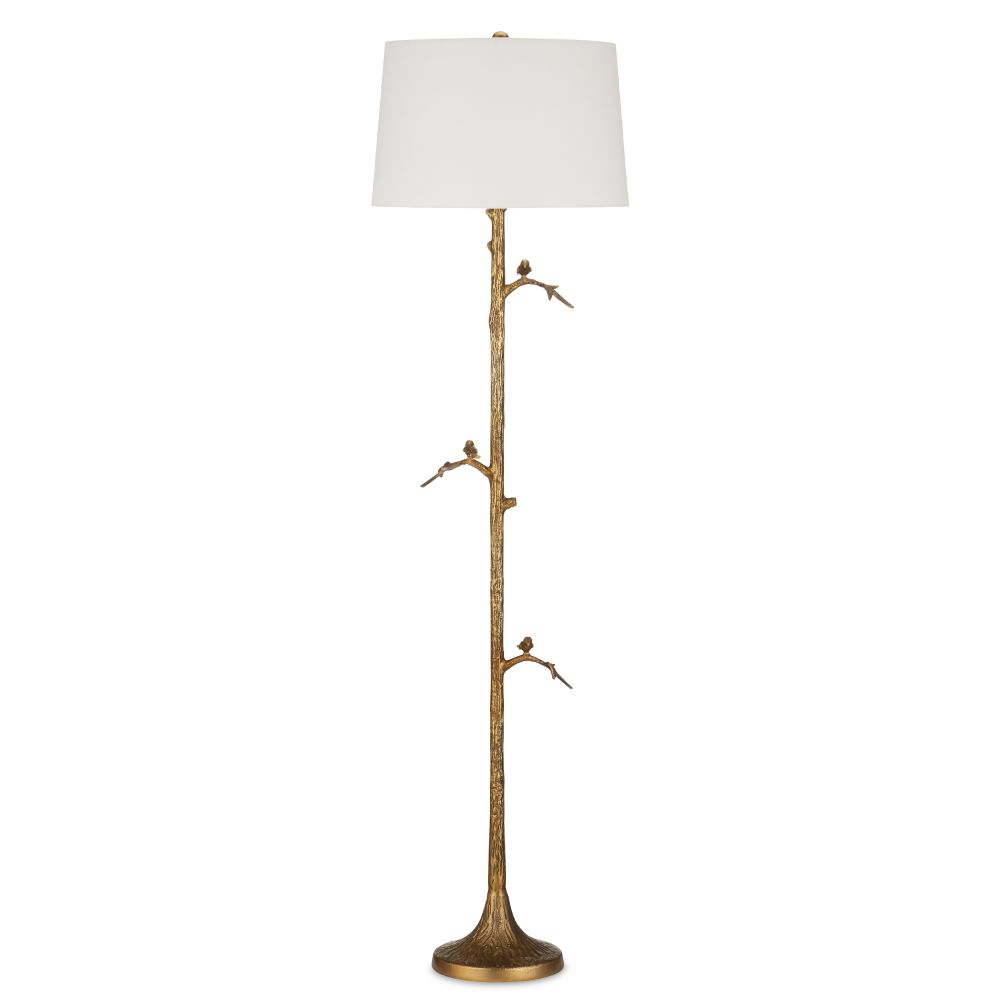 Currey & Company 8000-0150 Piaf Brass Floor Lamp in Antique Brass