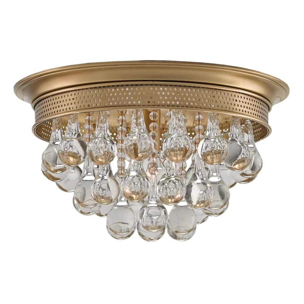 Currey & Company 9999-0002 Worthing Flush Mount in Antique Brass