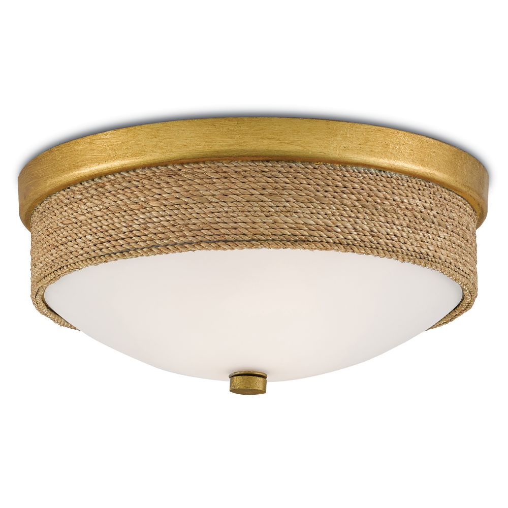 Currey & Company 9999-0044 Hopkins Flush Mount in Natural/Dark Contemporary Gold Leaf