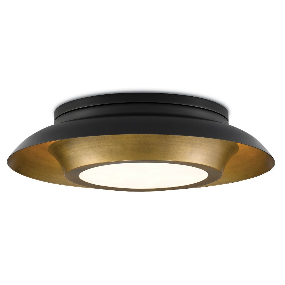 Currey & Company 9999-0045 Metaphor Flush Mount in Painted Antique Brass/Painted Black
