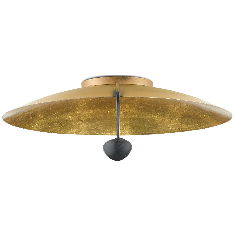 Currey & Company 9999-0049 Pinders Flush Mount in Contemporary Gold Leaf/French Black