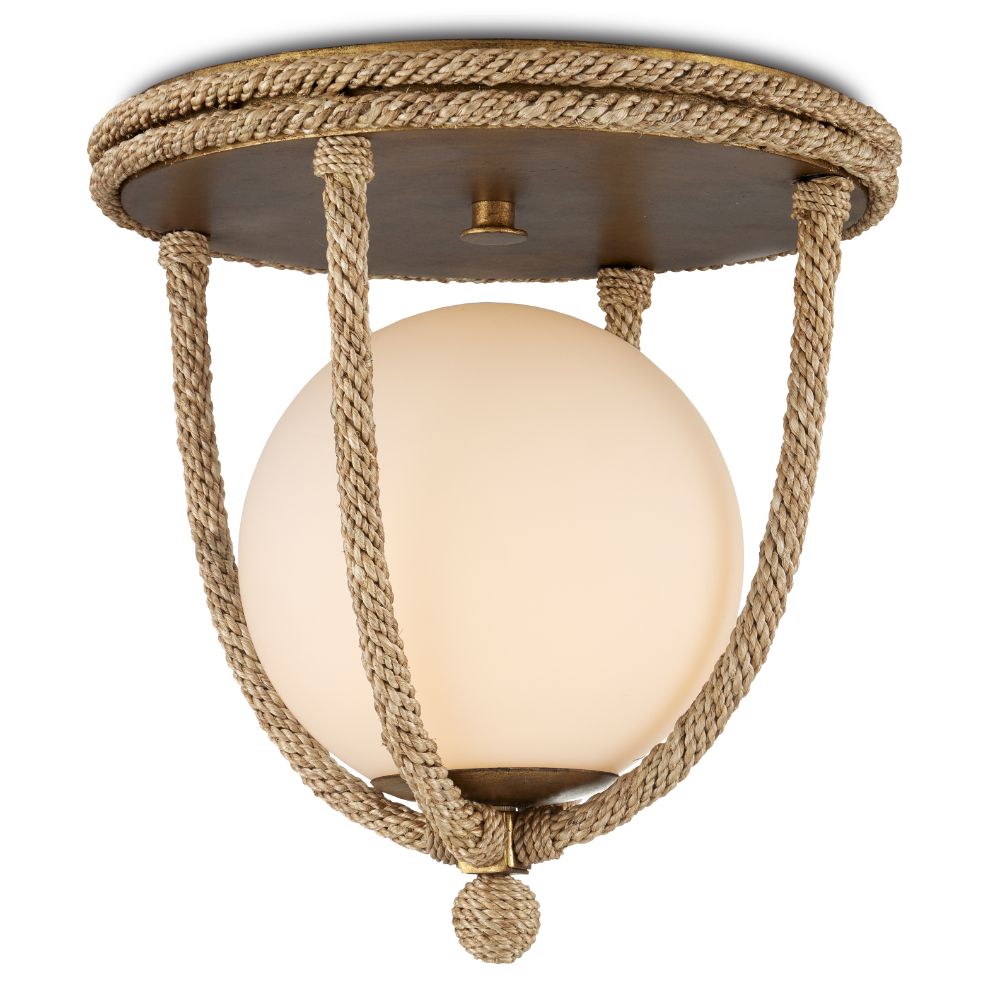 Currey & Company 9999-0069 Passageway Flush Mount in Natural/Dorado Gold/Frosted White