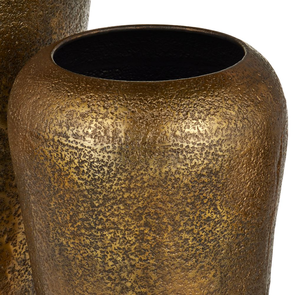 Currey & Company 1200-0813 Aladdin Vase Set of 2 in Antique Gold
