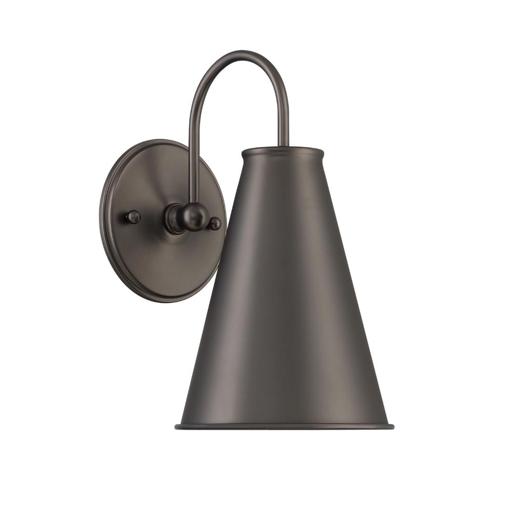Lumanity L050-0004 Lincoln Tapered Metal 7" Dome Dark Bronze Wall Sconce Light