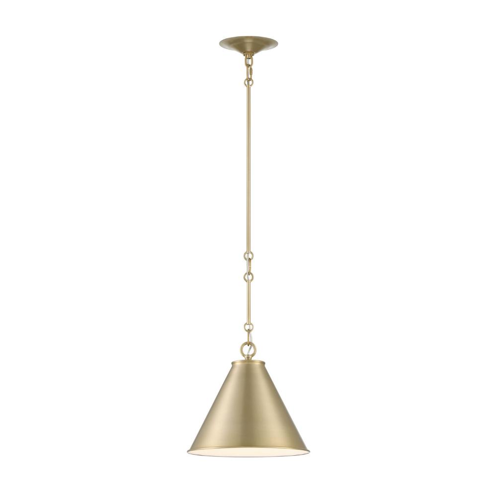 Lumanity L090-0036 Lincoln Tapered Metal 11" Dome Antique Brass Pendant Light