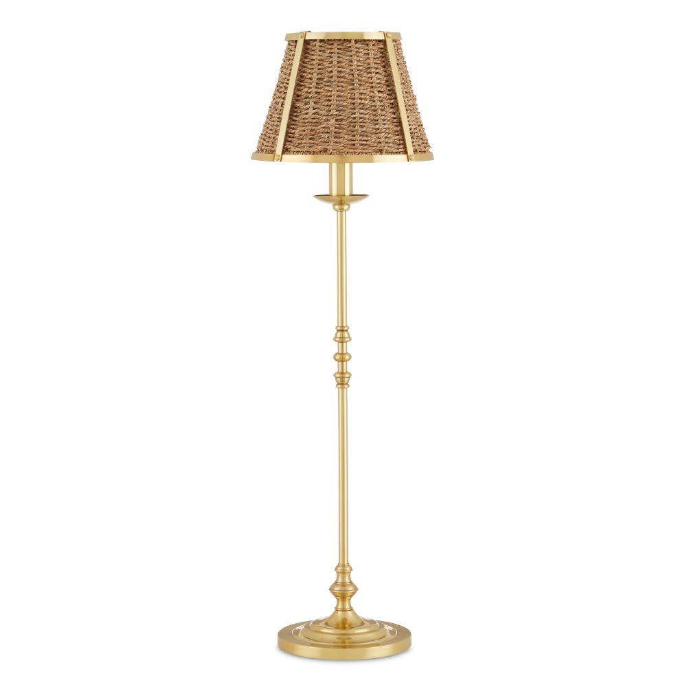 Currey & Company 6000-0900 Deauville Table Lamp in Polished Brass/Natural