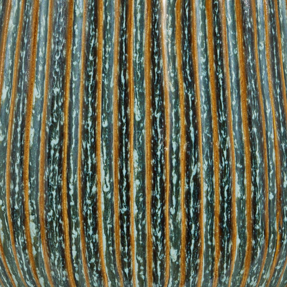 Currey & Company 1200-0824 Shoulder Medium Vase in Reactive Blue/Brown