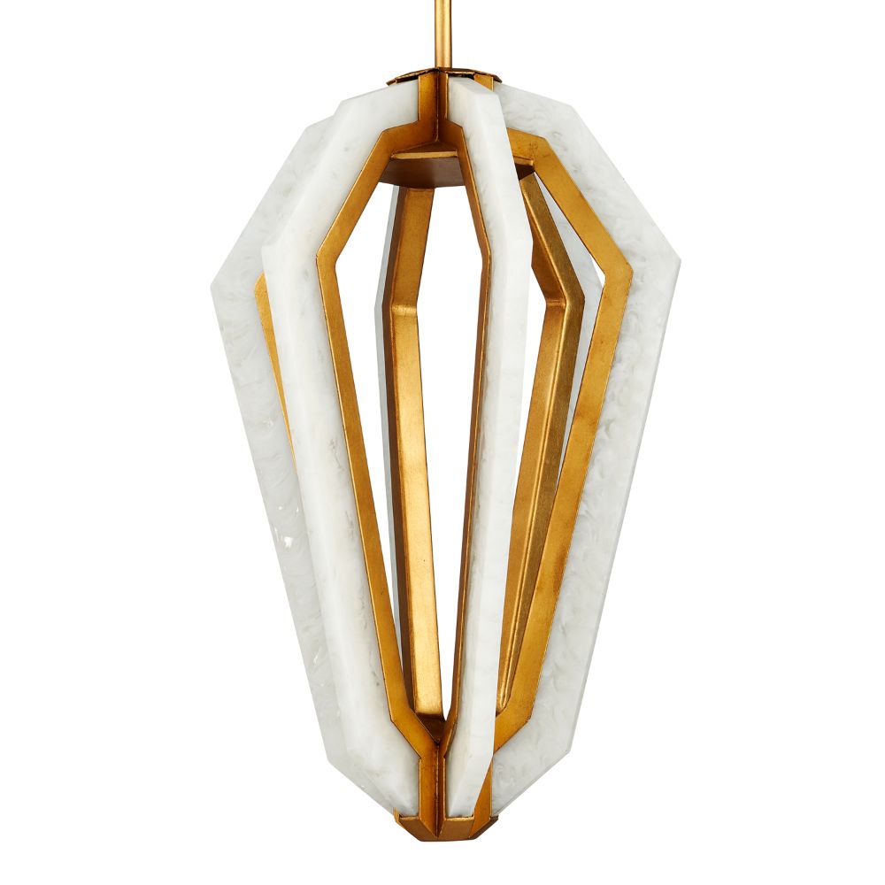 Currey & Company 9000-1156 Riviere Pendant in Natural/Contemporary Gold Leaf