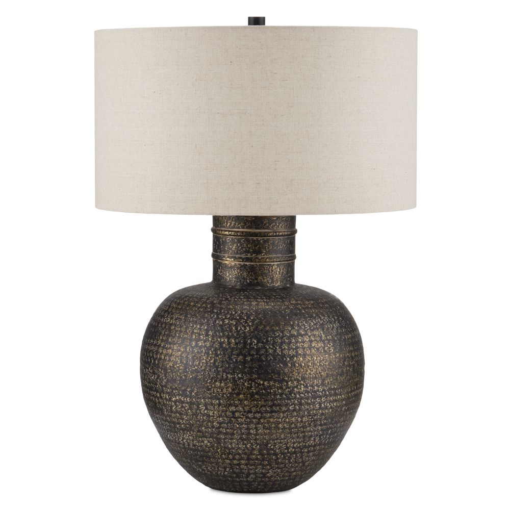 Currey & Company 6000-0913 Braille Table Lamp in Antique Brass
