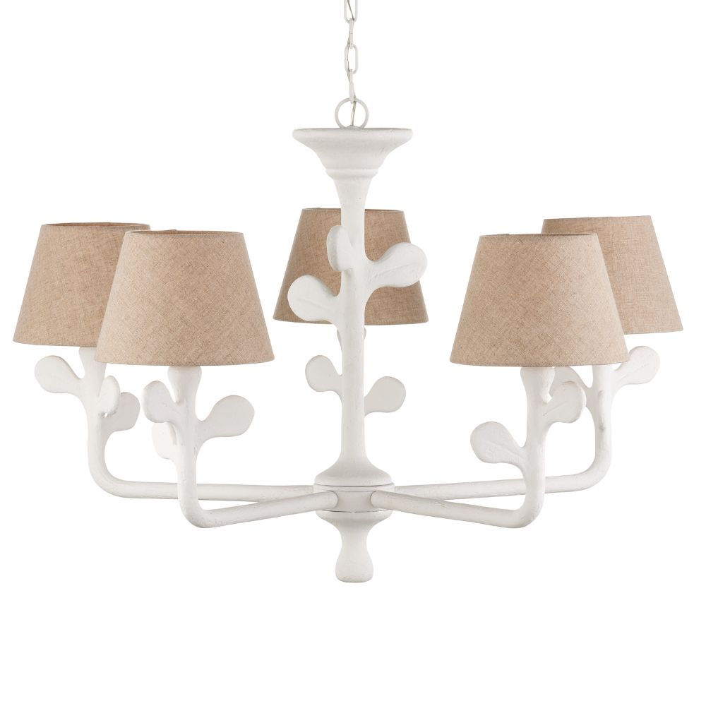 Currey & Company 9000-1169 Charny Chandelier in Gesso White