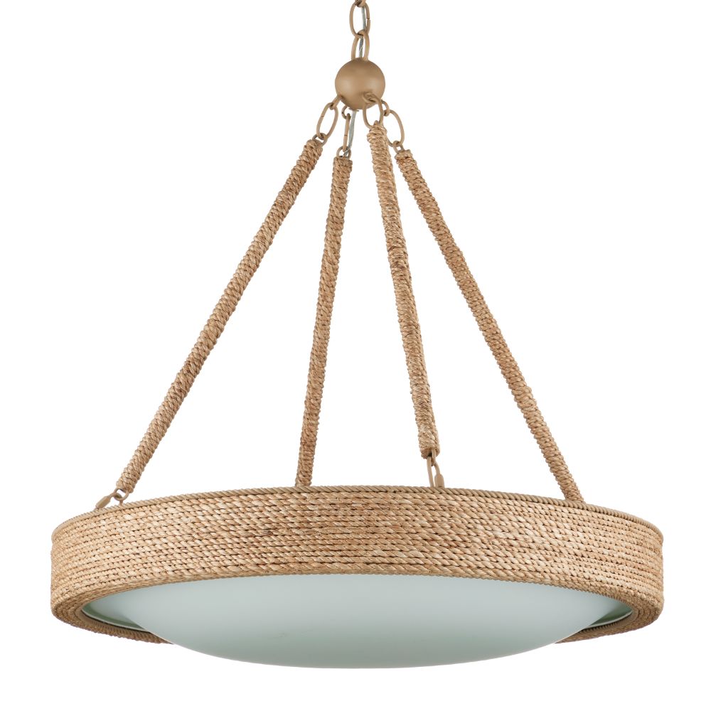 Currey & Company 9000-1148 Hopscotch Chandelier in Natural/Frosted White/Beige/Sugar White