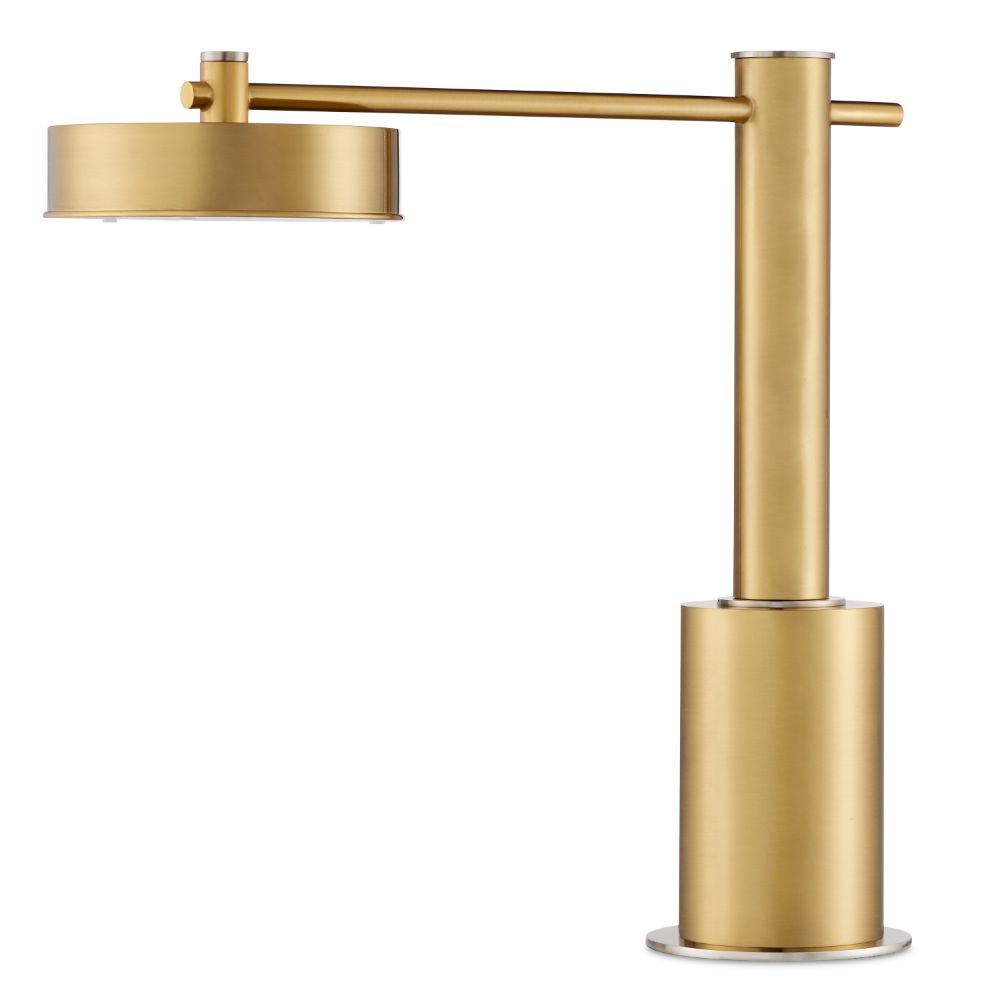 Currey & Company 6000-0909 Dialect Desk Lamp in Brushed Brass/Brushed Nickel